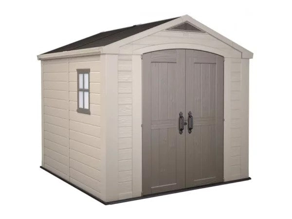 1-18-600x451-1-1 Keter Factor 8×8 Foot Large Resin Outdoor Shed - Image 1