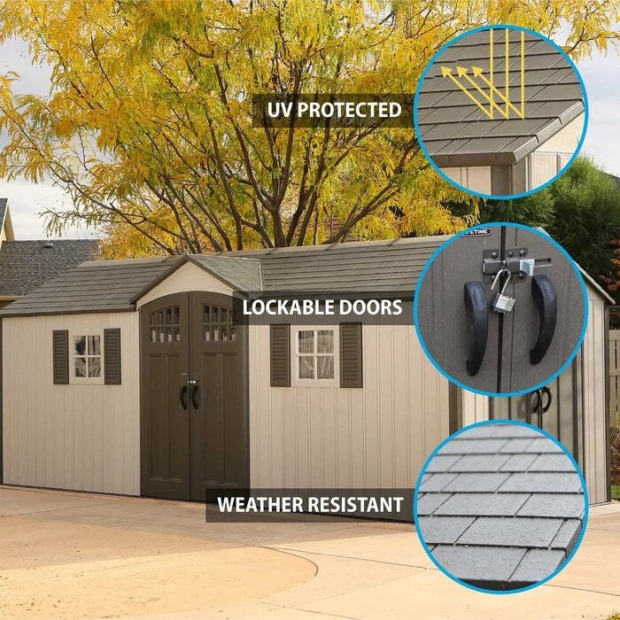 20 ft. W x 8 ft. D Plastic Storage Shed - Image 6