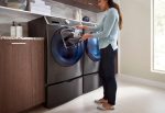 Samsung – 4.5 Cu. Ft. High Efficiency Stackable Front Load Washer with Steam and AddWash – Black stainless steel - Image 8