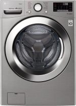LG – 4.5 Cu. Ft. High-Efficiency Stackable Smart Front Load Washer with Steam and 6Motion Technology – Graphite steel - Image 2