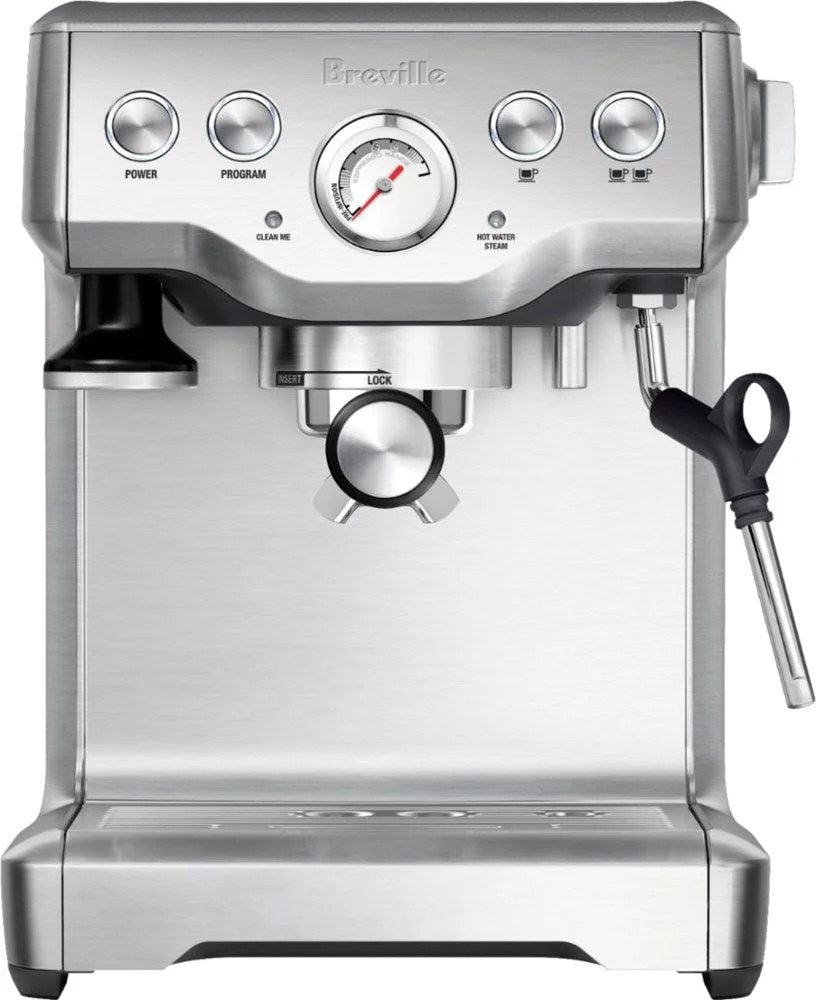 6216366_sd-1 Breville – the Infuser Manual Espresso Machine with 15 bars of pressure, Milk Frother and Water filtration – Silver - Image 1