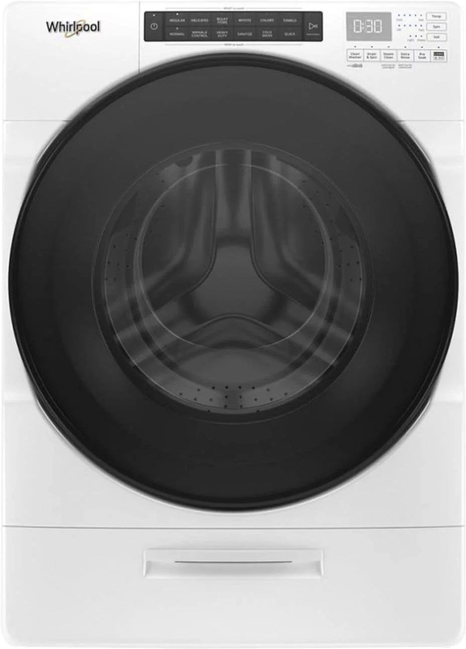6313765_sd-1 Whirlpool – 4.5 Cu. Ft. High Efficiency Stackable Front Load Washer with Steam and Load & Go XL Dispenser – White - Image 1