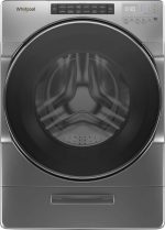 Whirlpool – 4.5 Cu. Ft. High Efficiency Stackable Front Load Washer with Steam and Load & Go XL Dispenser – Chrome shadow
