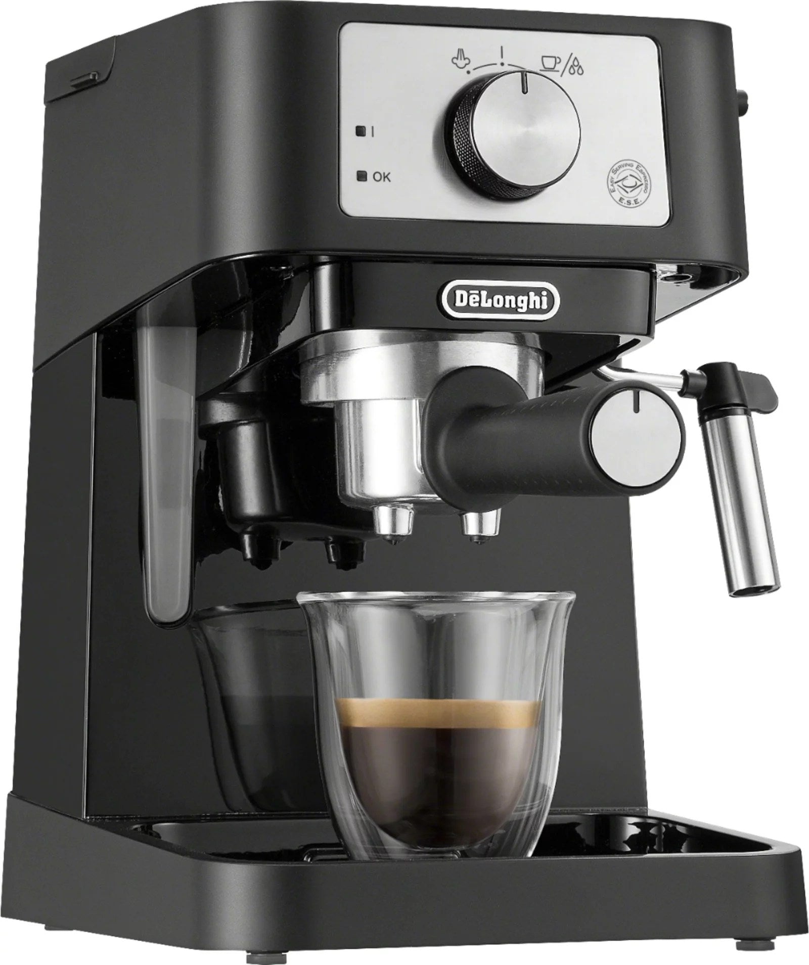 6421866_rd-scaled-1-1 De’Longhi – Stilosa 15 Bar Pump Espresso Machine – Black and Stainless - Image 1