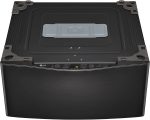 LG – SideKick 1.0 Cu. Ft. High-Efficiency Smart Top Load Pedestal Washer with 3-Motion Technology – Black steel