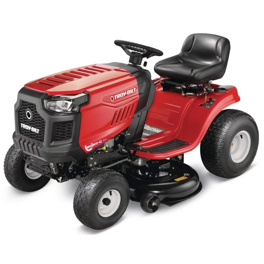 AA-1-1 Troy Bilt Bronco 42 in 19 HP Briggs & Stratton Automatic Drive Gas Riding Lawn Tractor with Mow in Reverse - Image 1