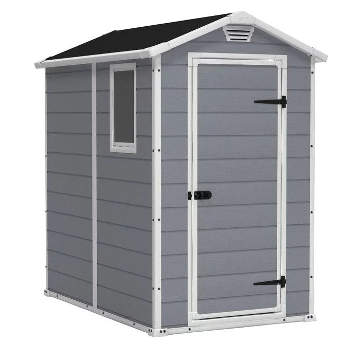 Storage Shed: Manor 4X6 S Outdoor Storage Shed, Brown - Image 1