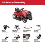 Troy Bilt Bronco 42 in 19 HP Briggs & Stratton Automatic Drive Gas Riding Lawn Tractor with Mow in Reverse - Image 4