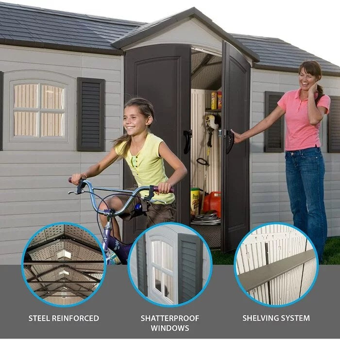 Side Entry 15 ft. W x 8 ft. D Plastic Storage Shed - Image 7