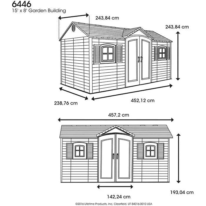 Side Entry 15 ft. W x 8 ft. D Plastic Storage Shed - Image 4