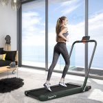 2 in 1 Folding Treadmill, 2.25HP Under Desk Electric Superfit Treadmill - Prioka