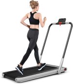 2 in 1 Folding Treadmill, 2.25HP Under Desk Electric Superfit Treadmill - Prioka