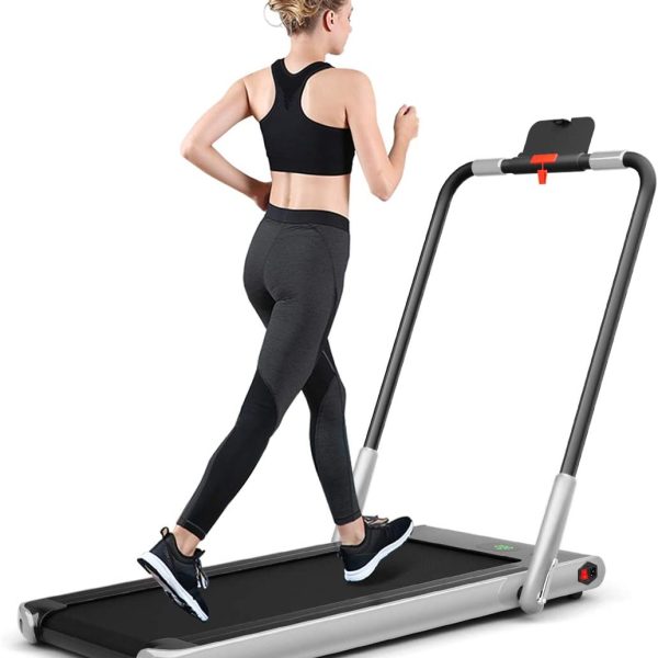 2 in 1 Folding Treadmill, 2.25HP Under Desk Electric Superfit Treadmill - Prioka