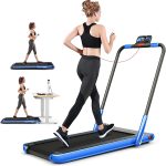 2 in 1 Folding Treadmill, 2.25HP Under Desk Electric Superfit Treadmill - Prioka