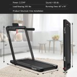 2 in 1 Folding Treadmill with Dual Display, 2.25HP Superfit Under Desk Electric Pad - Image 9