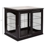 26'' Decorative Dog Cage Wooden Pet Crate Kennel with Double Door Entrance & a Simple Modern Design - Image 3