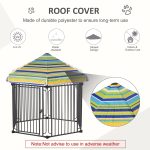 47" Heavy-duty Pet Playpen Kennel with Door & Removable Cover 6 Panels Freestanding Puppy Crate Fence for Small Medium Sized Dogs - Image 6