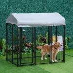 6' x 4' x 6' Large Dog Kennel Outdoor Steel Fence with UV-Resistant Oxford Cloth Roof & Secure Lock - Image 2
