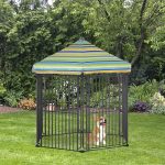 60" x 52" Heavy-Duty Outdoor Pet Cage Kennel with Weather-Resistant Polyester Roof, Locking Door, & Metal Frame - Image 2