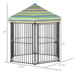 60" x 52" Heavy-Duty Outdoor Pet Cage Kennel with Weather-Resistant Polyester Roof, Locking Door, & Metal Frame - Image 3