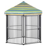 60" x 52" Heavy-Duty Outdoor Pet Cage Kennel with Weather-Resistant Polyester Roof, Locking Door, & Metal Frame