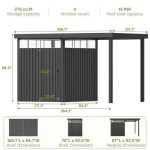 6×8 Metal Storage Shed with 7×8 Pergola Covered Porch - Image 6