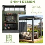 6×8 Metal Storage Shed with 7×8 Pergola Covered Porch - Image 5