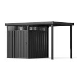 6×8 Metal Storage Shed with 7×8 Pergola Covered Porch - Prioka