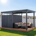 6×8 Metal Storage Shed with 7×8 Pergola Covered Porch - Image 8
