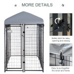 8' x 4' x 6' Large Dog Kennel Outdoor Steel Fence with UV-Resistant Oxford Cloth Roof & Secure Lock - Image 6