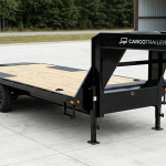 8.5×25 Gooseneck Flatbed Equipment Trailer – Tandem Dual Axle Black – CARGOTRAILER - Prioka