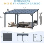 Aecojoy 14×12 ft Aluminum Pergola with Canopys - Image 2