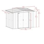 Arrow Newport 8 x 6 ft. Two-Tone Eggshell & Coffee Galvanized Metal Storage Shed with Sliding Lockable Doors - Image 5