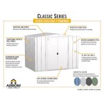 Arrow Newport 8 x 6 ft. Two-Tone Eggshell & Coffee Galvanized Metal Storage Shed with Sliding Lockable Doors - Image 3