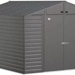 Arrow Select 10′ x 12′ Outdoor Lockable Steel Storage Shed Building, Charcoals - Prioka