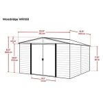 Arrow Woodridge 10 ft. x 8 ft. Metal Storage Shed with Woodgrain Finish - Image 3