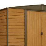 Arrow Woodridge 10 ft. x 8 ft. Metal Storage Shed with Woodgrain Finish - Image 5