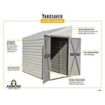 Arrow Yardsaver 4 x 7 ft. Galvanized Steel Lean-To Outdoor Storage Shed, Eggshell - Image 9