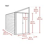 Arrow Yardsaver 4 x 7 ft. Galvanized Steel Lean-To Outdoor Storage Shed, Eggshell - Image 7