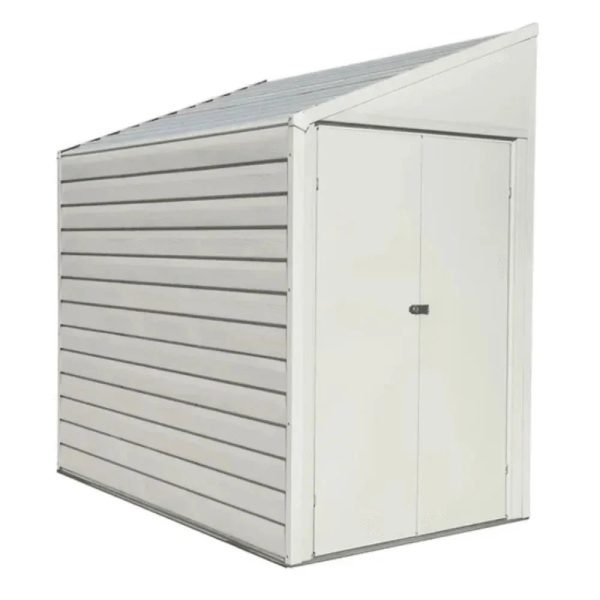 Arrow Yardsaver 4 x 7 ft. Galvanized Steel Lean-To Outdoor Storage Shed, Eggshell - Prioka
