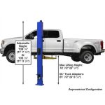 Atlas Equipment Platinum PVL10 ALI Certified Commercials Overhead 10,000 lb. Capacity 2-Post Lift - Image 3
