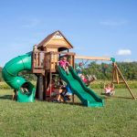 Backyard Discovery Cedar Cove Wooden Swing Set with Dual Slides & Playhouse - Image 5