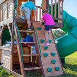 Backyard Discovery Cedar Cove Wooden Swing Set with Dual Slides & Playhouse - Image 2