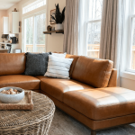 Benson Top-Grain Leather Sectional with Chaise - Image 5