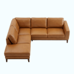 Benson Top-Grain Leather Sectional with Chaise - Image 3