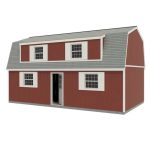 Best Barns Camp Reynolds 16 x 32 ft. Gambrel Wood 2-Story Outdoor Storage Shed Kit - Prioka