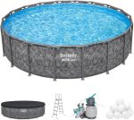 Bestway APX 365 18’x52″ Round Above Ground Swimming Pool Set with Pump & Ladders - Image 4