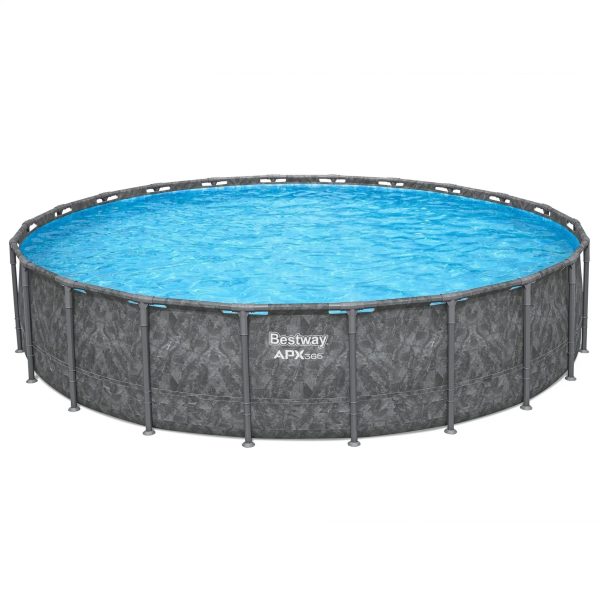 Bestway APX 365 22’x52″ Round Above Ground Swimming Pool Set with Pump and Ladders - Prioka