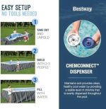Bestway Power Steel 18′ x 9′ x 48″ Rectangular Metal Frame Above Ground Outdoor Swimming Pool Set with 1,500 GPH Filter Pump, Ladder, and Pool Covers - Image 2