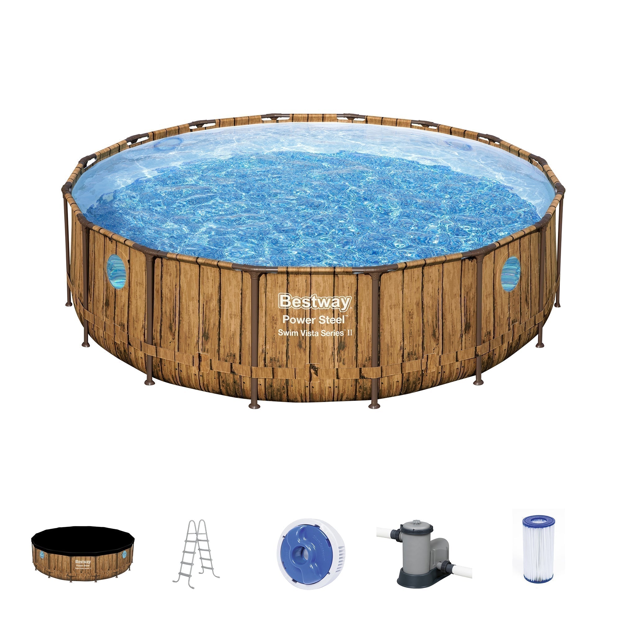 bestway-power-steel-swim-vista-16-x-48-round-above-ground-swimming-pool-set-1576767 Bestway Power Steel Swim Vista 16' x 48" Round Above Ground Swimming Pool Set - Image 1